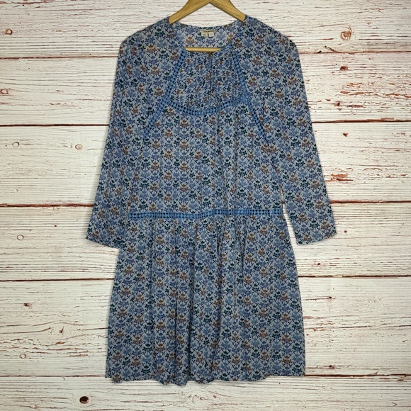 Anthropologie Holding Horses Betony Swing Dress in Blue Floral Sz 2 - Picture 5 of 14